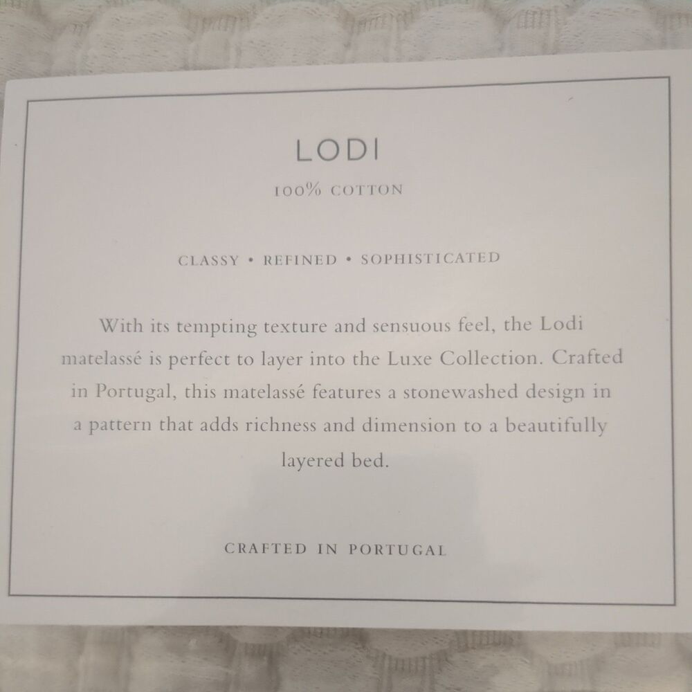 Annie Selke Lodi Matelasse Coverlet In Sand King Size 100% Cotton Luxe Bedding - Picture 5 of 6